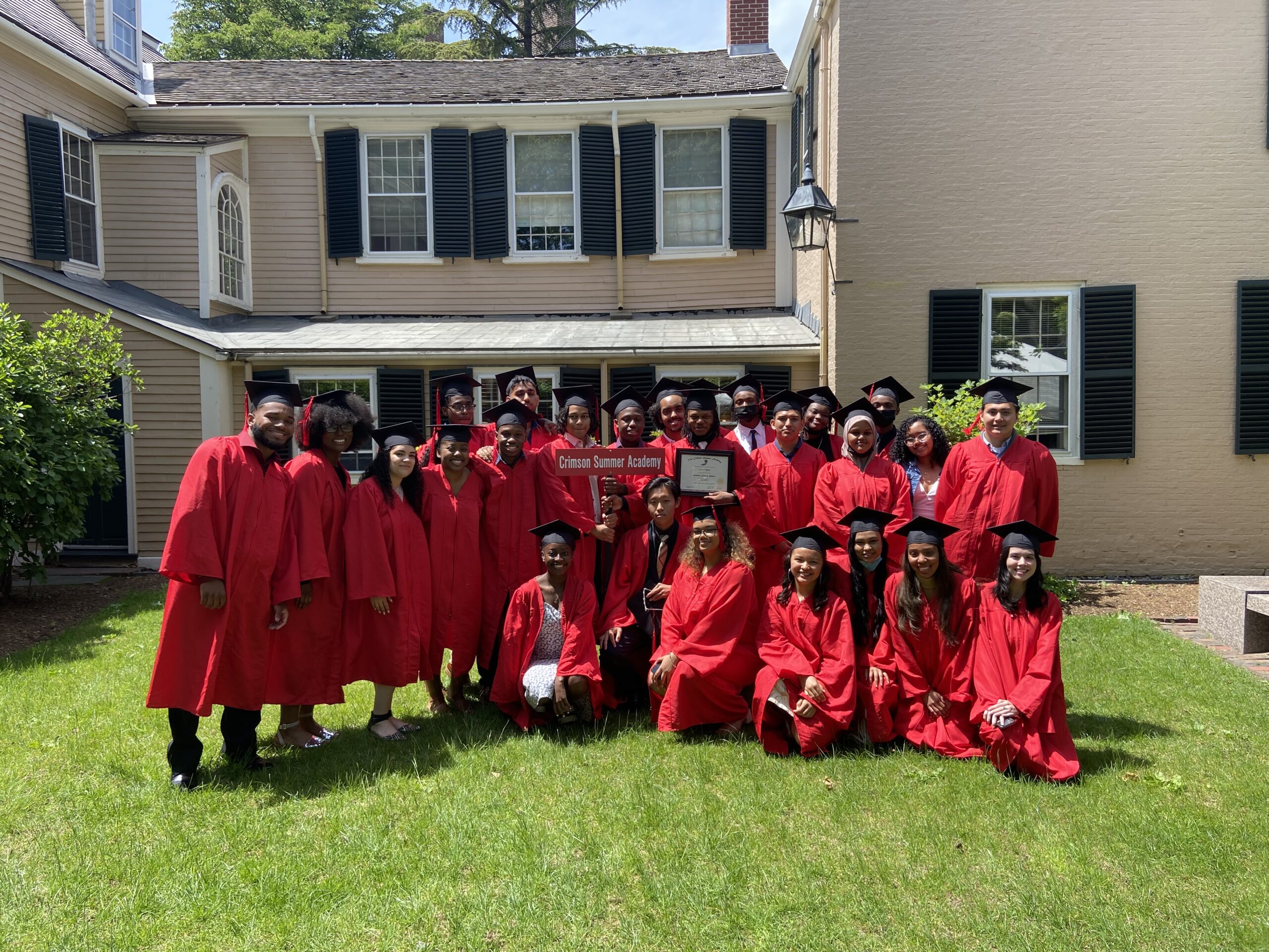 Crimson Summer Academy students pose for a photo at their program graduation.